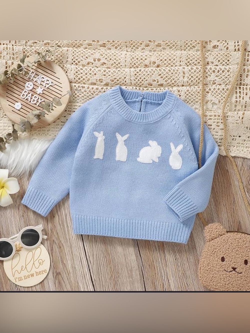Toddler Blue Bunny Sweater Size 3T